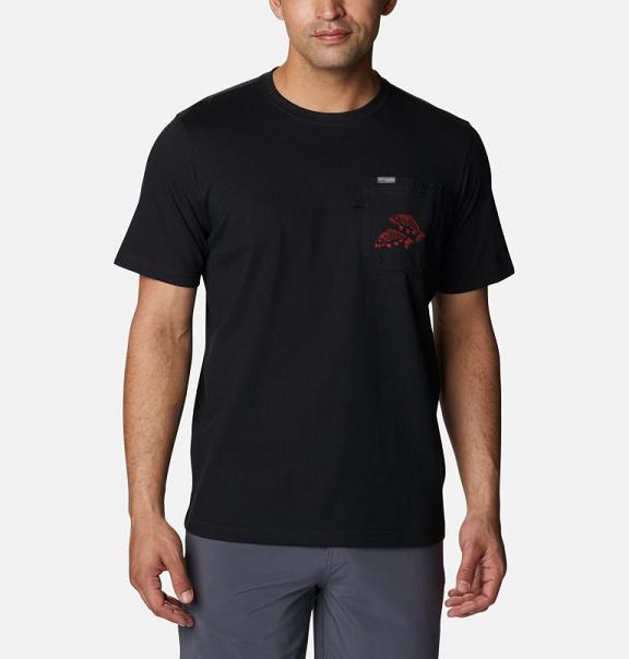 Columbia PFG T-Shirt Black For Men's NZ23195 New Zealand